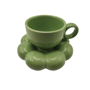 Vente en gros d'usine : Ensemble de tasses à café et à thé en céramique Macaron, forme tournesol, pour café turc, arabe et cappuccino - Product Image 2