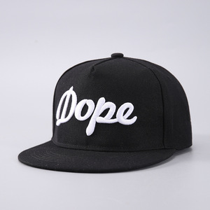 Casquette de baseball 6 panneaux en polyester 100 % <span class=keywords><strong>DOPE</strong></span>, best-seller transfrontalier, design élégant à visière plate, lettres brodées, style hip-hop/urbain - Product Image 1