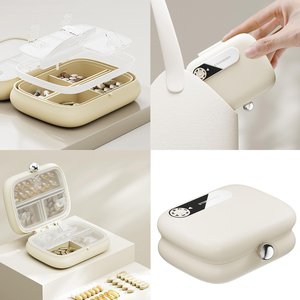 Caja de Medicamentos Portátil y Bonita de Plástico con Compartimentos para Suplementos, Vitaminas y Pastillas Dietéticas - Caja de Almacenamiento de Diseño Moderno y Minimalista - Product Image 4