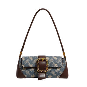 Bolso Tote Casual Cuadrado Retro de Alta Gama 2025, Diseño Geométrico, PU Impermeable, Cierre de Cremallera y Broche, para Mujer - Product Image 1