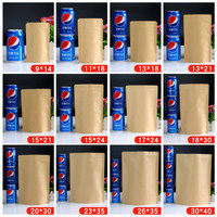 Pochettes en papier kraft marron et blanc, sacs debout en papier Kraft pour emballage alimentaire, sacs à fermeture éclair avec fenêtre