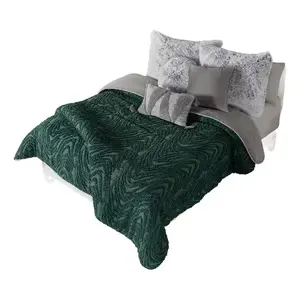 Coperta King Size Vianney Esmeralda 2,75 M X 2,3 M, Reversibile in Peluche con Motivo Geometrico, Biancheria da Letto Invernale - Product Image 1