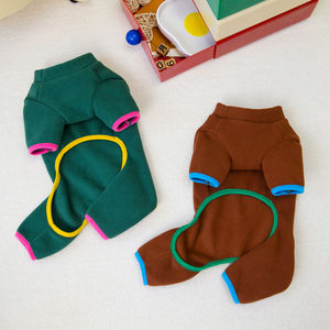 Baju monyet anjing peliharaan, jumpsuit anjing flanel 4 kaki gaya sederhana musim gugur musim dingin - Product Image 2