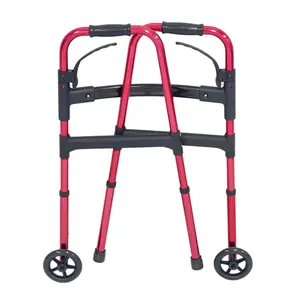 Rehabilitation Equipment Detachable Adjustable Portable Aluminum Folding Rollators Walking Aids Walkers