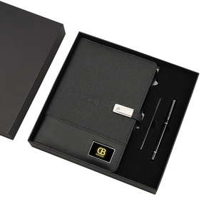 Hot bán tùy chỉnh LED <span class=keywords><strong>Light</strong></span>-<span class=keywords><strong>up</strong></span> Logo kinh doanh Bộ Quà Tặng 8000mAh sạc không dây pin ngân hàng điện máy tính xách tay & bút A5 Kích thước - Product Image 6