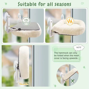 Foldable Cat Window Bed Pet Cat Hammock Perch Bed for Window with 4 Strong <b>Suction</b> <b>Cups</b> Soft Cat Bed - Product Image 4