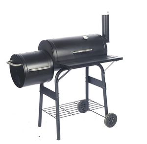 Parrilla <span class=keywords><strong>de</strong></span> horno <span class=keywords><strong>de</strong></span> carbón <span class=keywords><strong>de</strong></span> pellets <span class=keywords><strong>de</strong></span> doble barril ahumador compensado para exteriores <span class=keywords><strong>de</strong></span> lujo moderno con ruedas <span class=keywords><strong>de</strong></span> carro Material <span class=keywords><strong>de</strong></span> acero estilo Premium - Product Image 3