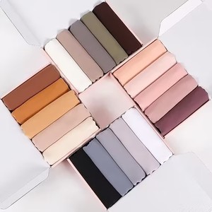 2026 Musulman <strong>Hijab</strong> Boite Ensemble 6 Pieces Premium Solid Color Chiffon <strong>Hijab</strong> Hoofddoek <strong>Set</strong> With <strong>Gift</strong> Cardboard Packaging Box - Product Image 1