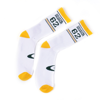 Chaussettes en coton blanc pour hommes de haute qualité, personnalisées, étiquette privée, style hip-hop, style décontracté, logo tricoté