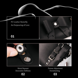 Lot de 4 pièces SM pour adultes : Collier, menottes et attaches de cheville en PU, 4 couleurs, avec sac de rangement pour couple - Product Image 4