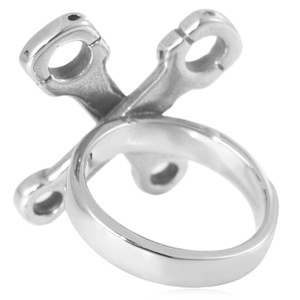 yunnique Men's <b>Titanium</b> Steel <b>Ring</b> Cross Wrench Design Silver Color Geometric Shape Fashion Jewelry Gift Occasion - Product Image 4
