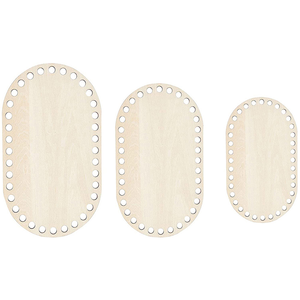 سلال خشبية طبيعية صديقة للبيئة من HX، قاعدة خشبية صلبة محبوكة، مستلزمات النسج اليدوي، قاعدة بيضاوية خشنة للحرف اليدوية - Product Image 5