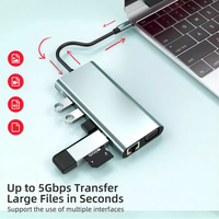 Hub USB de 10 Puertos Multifunción con Carga PD, Transferencia de Datos a 100 Mbps, Ethernet, USB C, Base de Conexión para Laptop Macbook