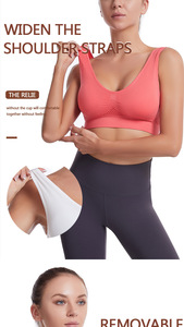 เสื้อชั้นในกีฬาผู้หญิงแบบตาข่ายขายส่ง สำหรับฟิตเนส วิ่ง ออกกำลังกาย ซับแรงกระแทก ไร้โครง ขนาดใหญ่พิเศษ 6XL ครอปท็อป ระบายอากาศได้ดี เหมาะสำหรับโยคะ - Product Image 6