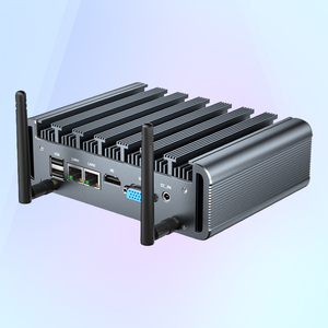 Mini PC Industriel Fanless Wi-Fi avec 2 ports LAN, RS232, COM, routeur logiciel, compatible processeurs <span class=keywords><strong>Intel</strong></span> Core i3 4005U, 5005U, <span class=keywords><strong>i5</strong></span> 4200U, 5200U, i7 4500U, 5500U, <span class=keywords><strong>7300U</strong></span> (4ème et 5ème génération) - Product Image 1