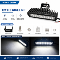 18W DC12/36V Encastré Offroad LED Work Light Pods ATV Truck LED Lamp pour Auto Car SUV Tractor Retrofitting Exterior Lighting