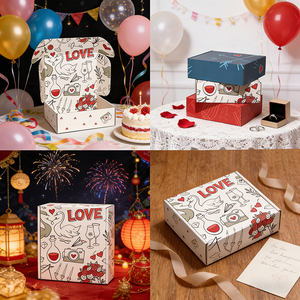 Boîtes d'expédition pliantes fantaisie en gros, boîtes en papier pour courrier, emballage en carton ondulé, boîte cadeau - Product Image 4