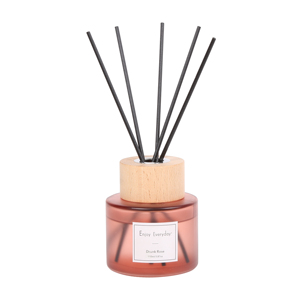 110ML ホットセール アロマディフューザー 木製蓋 フロスト加工 異なる色のガラス瓶 カスタマイズ リードディフューザーセット - Product Image 6