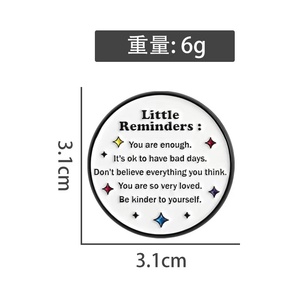 Little Reminders Zinc Alloy Casting Enamel Pin Inspirational Saying <strong>You</strong> Are Enough <strong>Be</strong> Kinder Yourself Brooches Chinese New Year - Product Image 5