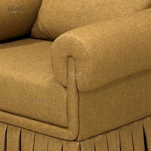 Fauteuil d'appoint vintage français, fauteuil moderne en tissu avec base à jupe plissée, chaise de salon de luxe en velours pour salon et chambre à coucher - Product Image 4