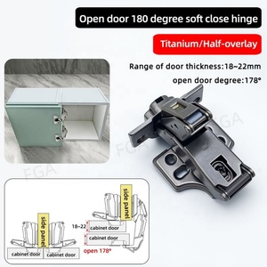 180 Degree Modern Two-way Soft Closing Hydraulic Hinge Folding Cabinet <b>Door</b> for Living Room Home Office Bedroom Kitchen Hotel - Product Image 5