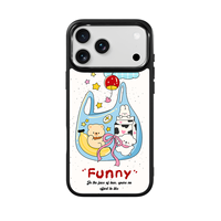 Coque de téléphone AG Feeling Black Edge avec motif petit ours doré pour iPhone 17, 17 Pro Max, 16 Pro, 15, 15 Pro Max – Coque magnétique
