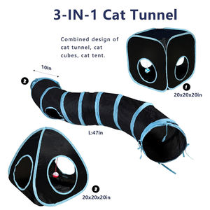 Komik yavru oyuncaklar katlanabilir oyuncaklar kedi interaktif kedi eğitim hayvan oyun oynamak 5/4/3holes kedi tüneli tüp - Product Image 3