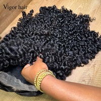Perruques en cheveux humains vierges naturels, en dentelle suisse brute, avec boucles Pixie chinoises originales SDD, densité 300%, 20 pouces, dentelle HD 5x5, vente en gros