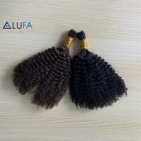 CF 278 Noir Afro Kinky Curl Cheveux Humains en Vrac pour Micro Twist pour Crochet Dreadlocks 100% Extensions de Cheveux Humains Remy Crochet