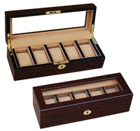 Boîte de montre en bois laqué brillant de luxe personnalisé avec 5 emplacements Produit OEM pour l'emballage de montre haut de gamme