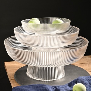 6 8 10 pouces Dia Ornement de table clair gris or jante tige verre bol décoration <span class=keywords><strong>verres</strong></span> pour fruits - Product Image 2