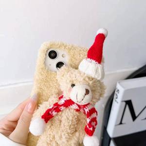 <span class=keywords><strong>Coque</strong></span> de téléphone de noël avec motif de dessin animé pour <span class=keywords><strong>Iphone</strong></span> 14 13 Pro 12 8 Plus, housse en peluche pour <span class=keywords><strong>Iphone</strong></span> <span class=keywords><strong>Xr</strong></span> 11 Pro Max, joli cadeau de coquille d'ours - Product Image 5
