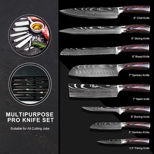 Accessoire pour couteau de cuisine, couteau de chef japonais en acier inoxydable laser, manche en résine, couteaux de cuisine professionnels, ensemble de couteaux de cuisine - Product Image 3