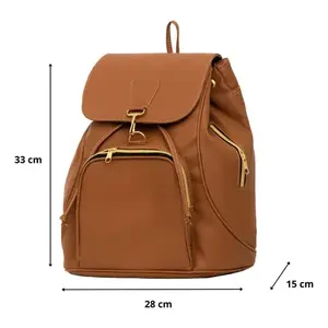 Sac à dos pour femme Fana 10L, tendance, en PU Oxford 600D, fermeture éclair carrée, pour usage quotidien - Product Image 4