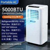 Climatiseur portable intelligent 3-en-1 5000-18000 BTU, refroidissement et chauffage, unité de climatisation avec gaz écologique R290 pour la maison et le bureau