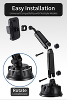 Support universel pour téléphone de voiture, accessoires de fixation réglables pour pare-brise et tableau de bord avec ventouse sécurisée et bras ajustable