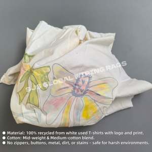 Chiffons d'essuyage industriels absorbants et résistants, sac de 20 kg, chiffons en tissu de coton pour déchets mixtes, 1 lb - Product Image 4