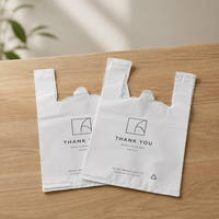 Grand sac en plastique pour t-shirts, sac de transport robuste pour courses, sac pour l'emballage de fruits et légumes du marché