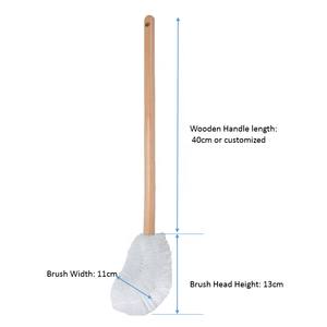 EcoClean Twisted Wire <strong>Toilet</strong> <strong>Wooden</strong> Handle Twisted in Wire Bowl <strong>Brush</strong> - Product Image 2