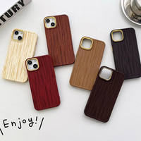 Coque de couverture arrière mobile en TPU grain de bois pour Infinix KC8/Iphone 15plus/Xiaomi POCO M4/Samsung