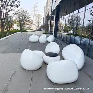 مقعد دائري مخصص عالي الجودة من الألياف الزجاجية والراتنج للحدائق والفنادق في الهواء الطلق - Product Image 2