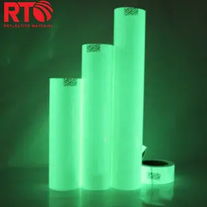 Photoluminescent Reflective Film Glow in the dark Reflective Sheeting Luminescent Vinyl Good Glue for Exit Signs