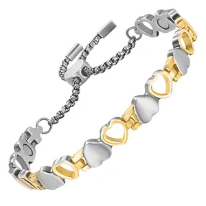 Bracelets Énergétiques en <span class=keywords><strong>Cuivre</strong></span> et Acier Inoxydable 316L ECAMAZ Heart Quantum Energy Science avec Pierre Minérale et Thérapie Magnétique, Breloque Noire, Cadeau - Product Image 2