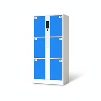 Casier de rangement intelligent à 12 portes, serrure à code manuelle, assemblé, durable, résistant à la rouille, sécurisé, en acier, montage au sol, armoire personnelle