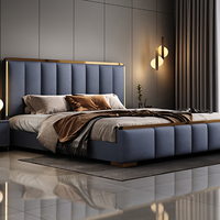 Suite Chambre à Coucher Complète Meubles Modernes en Cuir Luxe Léger Lit Italien Kama Meubles de Chambre Modernes