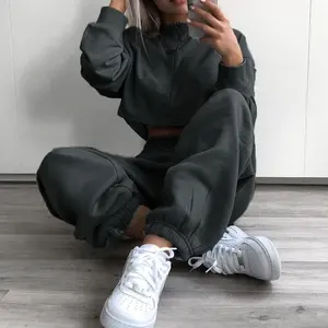 2020 sonbahar Baggy ayak bileği uzunlukta pantolon kadınlar Casual gevşek elastik bel spor pantolon şeker renk Sweatpants