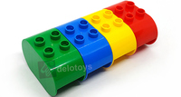DELO TOYS (7 couleurs) Blocs en plastique ABS Briques de construction MOC Jouets de construction pour enfants 2 X 4 X 2 extrémités arrondies 2*4*2 (JC052)