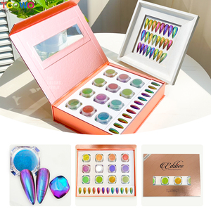 Set di Pigmenti Diamantati Aurora Cangiante per Nail Art, Kit Polvere Cromata Camaleonte per Unghie - Product Image 2