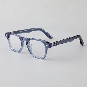Finewell F3303 Unisex Retro Trendy Oval Acetate Full-Rim Eco-Friendly Anti-Blue Light Prescription Glasses Clear Vision - Product Image 1