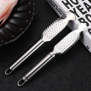 Stainless Steel Fish Scaler with Ginger Grinder Double-Sided Kitchen <b>Tool</b> for Seafood Cleaning Dishwasher <b>Safe</b> - Product Image 1